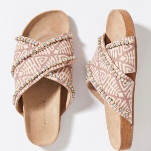 NWT Anthropologie Marnie Embellished Slide Sandals
